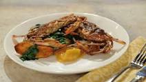 Pan-Fried Soft-Shell Crab with Roasted Fingerling Potatoes, Pickled Ramps, and Lemon Puree Pan-Fried Soft-Shell Crab with Roasted Fingerling Potatoes, Pickled Ramps, and Lemon Puree