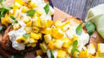 Grilled Zucchini Bruschetta with Whipped Ricotta + Mint Grilled Zucchini Bruschetta with Whipped Ricotta + Mint