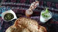 Potato paratha with mint chattny and cucumber raita Potato paratha with mint chattny and cucumber raita