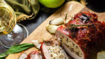 Prosciutto-Wrapped Pork Loin with Apple & Rice Stuffing Prosciutto-Wrapped Pork Loin with Apple & Rice Stuffing