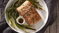 Honey-Soy Alaska Salmon with Scallions Honey-Soy Alaska Salmon with Scallions