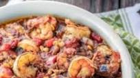 Baked Shrimp Stew in a Mediterranean Chunky Tomato Sauce Baked Shrimp Stew in a Mediterranean Chunky Tomato Sauce