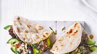 Houmous and harissa kofte pittas Houmous and harissa kofte pittas