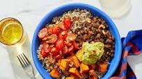 Black Bean & Quinoa Bowls with Guacamole & Roasted Sweet Potato Black Bean & Quinoa Bowls with Guacamole & Roasted Sweet Potato