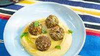 Pesto Falafel with Butternut Hummus Pesto Falafel with Butternut Hummus