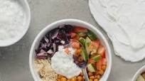 Fried Chickpea Gyro Bowls with Tzatziki Sauce Fried Chickpea Gyro Bowls with Tzatziki Sauce