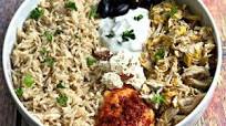 Instant Pot Mediterranean Greek Shredded Chicken and Brown Rice Bowl Instant Pot Mediterranean Greek Shredded Chicken and Brown Rice Bowl