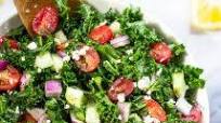 Greek Kale Salad with lemon Olive Oil Dressing | Gimme Delicious Greek Kale Salad with lemon Olive Oil Dressing | Gimme Delicious