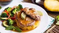 Hawaiian-style Pork Medallions on Roasted Pineapple Hawaiian-style Pork Medallions on Roasted Pineapple