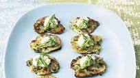 Sesame & chilli pancakes with tzatziki Sesame & chilli pancakes with tzatziki