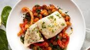 Spanish cod chickpeas and roasted peppers Spanish cod chickpeas and roasted peppers