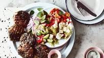 Lamb sausages rissoles with Greek risoni salad recipe Lamb sausages rissoles with Greek risoni salad recipe