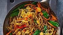 Pork noodle stir-fry Pork noodle stir-fry