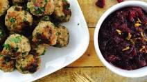 Herby Chicken & Pork Meatballs with Cranberry Sauce Herby Chicken & Pork Meatballs with Cranberry Sauce