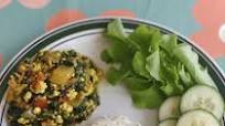 Palak paneer bhurjj with Jeera rice n fresh Salad Palak paneer bhurjj with Jeera rice n fresh Salad