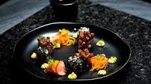 Crispy Pork Belly, Sticky Caramel and Wasabi Mayo Crispy Pork Belly, Sticky Caramel and Wasabi Mayo