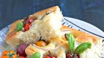 Focaccia with Cherry Tomatoes and Red Onions Focaccia with Cherry Tomatoes and Red Onions
