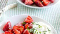 Macerated Strawberries with Mascarpone Whipped Cream and Mint Macerated Strawberries with Mascarpone Whipped Cream and Mint