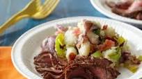 Marinated Grilled Flank Steak with BLT Smashed Potatoes Marinated Grilled Flank Steak with BLT Smashed Potatoes