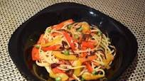 Vegetable stir fried spaghetti Vegetable stir fried spaghetti