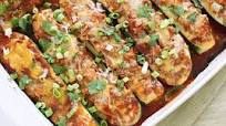 Chicken Enchilada Stuffed Zucchini Boats Chicken Enchilada Stuffed Zucchini Boats