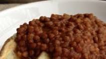 Barbecue Lentils over Baked Potato Wedges Barbecue Lentils over Baked Potato Wedges