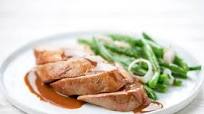 Honey Mustard Pork Tenderloin with rosemary-roasted green beans and shallot Honey Mustard Pork Tenderloin with rosemary-roasted green beans and shallot