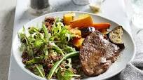 Low-FODMAP seared steak with maple mustard sauce and quinoa salad Low-FODMAP seared steak with maple mustard sauce and quinoa salad