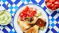 Oven-Fried Veggie Chimichangas with Avocado Crema & Salsa Oven-Fried Veggie Chimichangas with Avocado Crema & Salsa