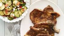 Greek Pork Chops with Zucchini and Feta Greek Pork Chops with Zucchini and Feta