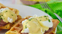Low Carb Waffle Benedict with Braunschweiger Low Carb Waffle Benedict with Braunschweiger