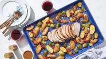 Sheet Pan Balsamic Pork Roast with Brussels Sprouts & Fingerling Potatoes Sheet Pan Balsamic Pork Roast with Brussels Sprouts & Fingerling Potatoes