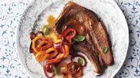 Pork Rib Chops with Sweet Peppers and Basil Pork Rib Chops with Sweet Peppers and Basil