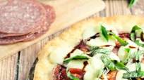 Margherita Pizza with Salami Margherita Pizza with Salami