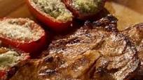 Pork Steaks with Homemade Barbecue Sauce, Texas Style Yukon Gold Potato Frites, and Grilled Chayote Pork Steaks with Homemade Barbecue Sauce, Texas Style Yukon Gold Potato Frites, and Grilled Chayote