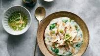 Chicken and Mushroom Juk With Scallion Sauce Chicken and Mushroom Juk With Scallion Sauce