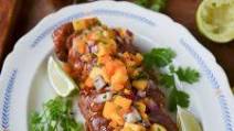 Chamoy Glazed Pork Tenderloin with Mango Salsa Chamoy Glazed Pork Tenderloin with Mango Salsa