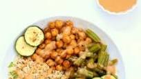 Masala Chickpea Bowl with Chana masala Spice Chickpea Dressing. Masala Chickpea Bowl with Chana masala Spice Chickpea Dressing.