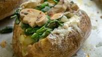 Spinach Mushroom Stuffed Baked Potatoes with Cheddar Spinach Mushroom Stuffed Baked Potatoes with Cheddar