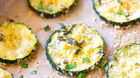 Parmesan Basil Baked Zucchini Chips Parmesan Basil Baked Zucchini Chips