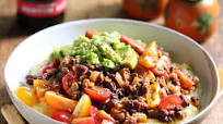 Tex-Mex Tamale Bowl with Smoky Red Beans & Smashed Avocado Tex-Mex Tamale Bowl with Smoky Red Beans & Smashed Avocado