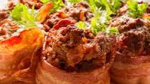 Bacon-wrapped mini meatloaves Recipe Bacon-wrapped mini meatloaves Recipe