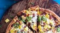The TJ Hooker Pizza (Chipotle BBQ and Sweet Chili Pineapple + Jalapeño Pizza with Bacon)! The TJ Hooker Pizza (Chipotle BBQ and Sweet Chili Pineapple + Jalapeño Pizza with Bacon)!