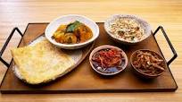 Nyonya Chicken Curry, Nasi Ulam, Fried Whitebait and Roti Nyonya Chicken Curry, Nasi Ulam, Fried Whitebait and Roti
