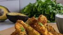 CRISPY Air Fryer Avocado Fries w/ Lime Cilantro Crema