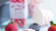 Strawberry Jam & Toasted Almond Swirled Ice Cream Strawberry Jam & Toasted Almond Swirled Ice Cream