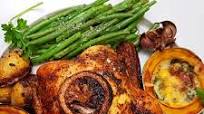 Roast chicken, potato fondants & veg Roast chicken, potato fondants & veg