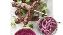 Lamb koftas with beetroot & apple raita Lamb koftas with beetroot & apple raita