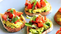 Smashed Avocado + Tomato Basil Bruschetta Smashed Avocado + Tomato Basil Bruschetta
