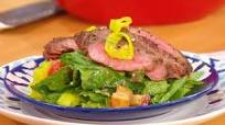 Warm Greek Salad with Sliced Steak Warm Greek Salad with Sliced Steak